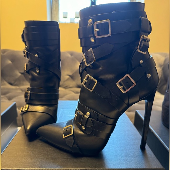 Saint Laurent Buckled Booties - Picture 2 of 11